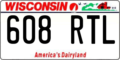 WI license plate 608RTL