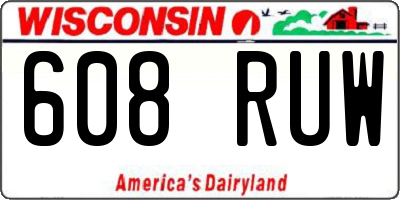 WI license plate 608RUW