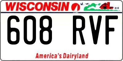 WI license plate 608RVF