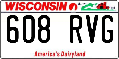 WI license plate 608RVG