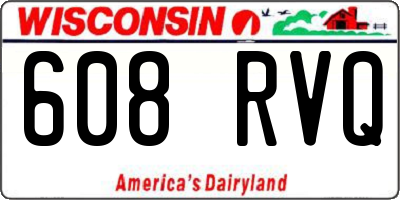 WI license plate 608RVQ