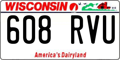 WI license plate 608RVU