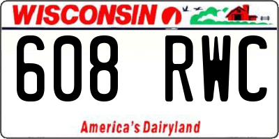 WI license plate 608RWC
