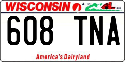 WI license plate 608TNA