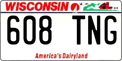 WI license plate 608TNG
