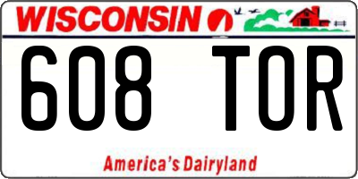 WI license plate 608TOR