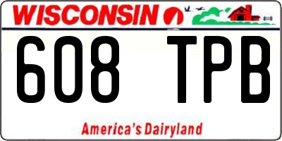 WI license plate 608TPB
