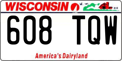 WI license plate 608TQW