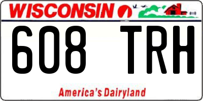 WI license plate 608TRH