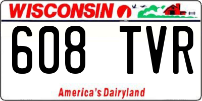 WI license plate 608TVR