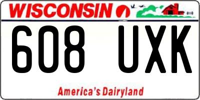 WI license plate 608UXK
