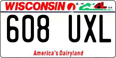 WI license plate 608UXL