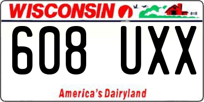 WI license plate 608UXX