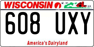 WI license plate 608UXY