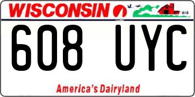 WI license plate 608UYC