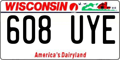 WI license plate 608UYE