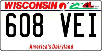 WI license plate 608VEI