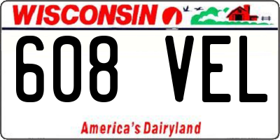 WI license plate 608VEL