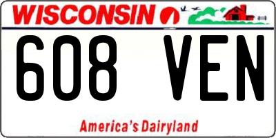 WI license plate 608VEN
