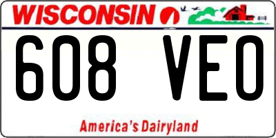 WI license plate 608VEO