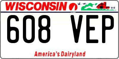 WI license plate 608VEP
