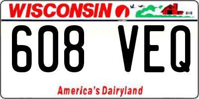 WI license plate 608VEQ