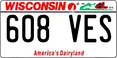 WI license plate 608VES