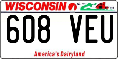 WI license plate 608VEU