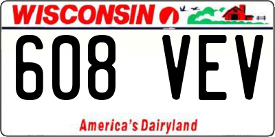 WI license plate 608VEV