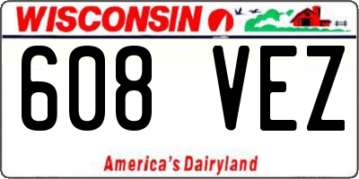WI license plate 608VEZ