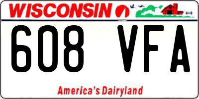 WI license plate 608VFA
