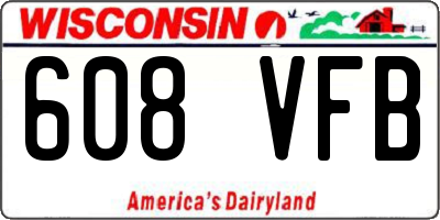 WI license plate 608VFB