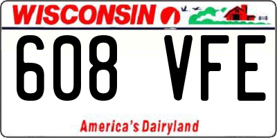 WI license plate 608VFE