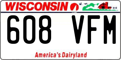WI license plate 608VFM