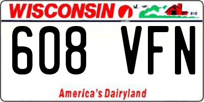 WI license plate 608VFN