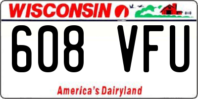 WI license plate 608VFU