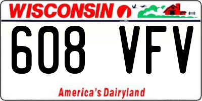 WI license plate 608VFV