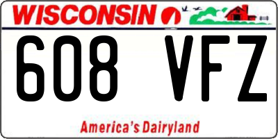 WI license plate 608VFZ