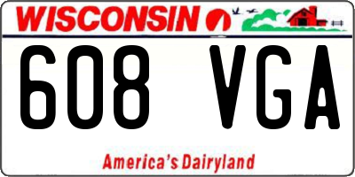 WI license plate 608VGA
