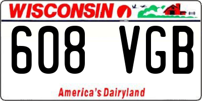 WI license plate 608VGB