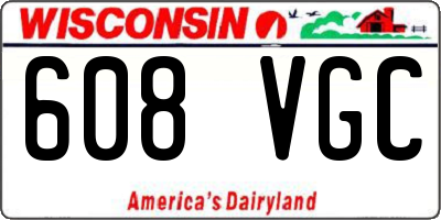 WI license plate 608VGC