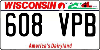 WI license plate 608VPB