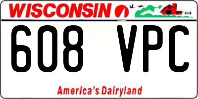 WI license plate 608VPC