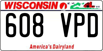 WI license plate 608VPD