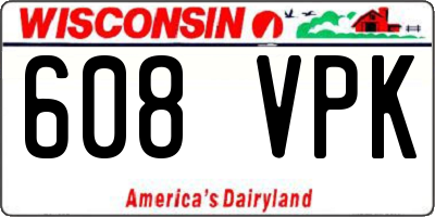WI license plate 608VPK