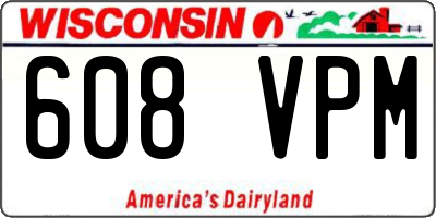 WI license plate 608VPM