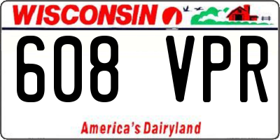 WI license plate 608VPR