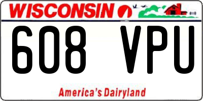 WI license plate 608VPU