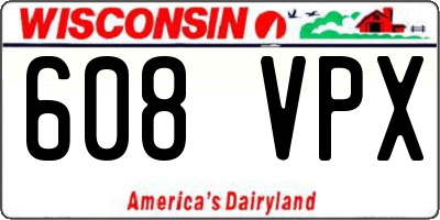 WI license plate 608VPX
