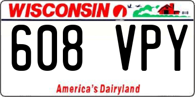 WI license plate 608VPY